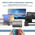 ANTCOOL 4K HDMI Video Capture Card, USB 3.0 Game Capture Card 1080P/60Hz Capture Adapter für Streaming, Unterricht, Videokonfere