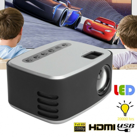 Tragbarer Projektor Beamer 1080P Videoprojektor Filmprojektor HDMI USB Heimkino Projektor