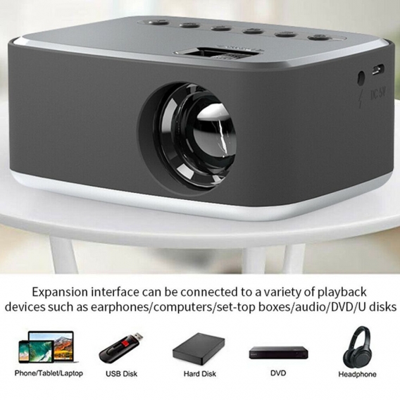 Tragbarer Projektor Beamer 1080P Videoprojektor Filmprojektor HDMI USB Heimkino Projektor