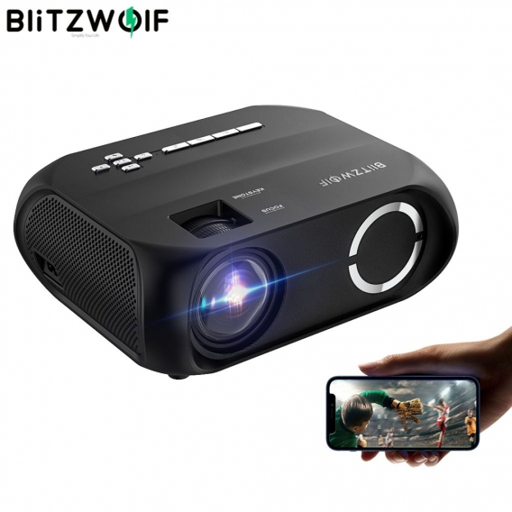 LCD LED HD Projector 6000 Lumens Beamer 1280x720 Pixels Wireless Phone Same Screen 16.7 Million Colors 3500:1 Contrast Ratio Ver
