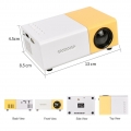YG300 Mini-Projektor Smart Led Tragbarer Heimprojektor 1080p HD-Projektor für Kinder Gelb