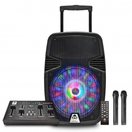 More about iDance Groove-420DJ Party-Lautsprecher - Bluetooth-Lautsprecher mit DJ-Mixer und Disco-Licht - 500 Watt - Mit 2 drahtlosen Mikro