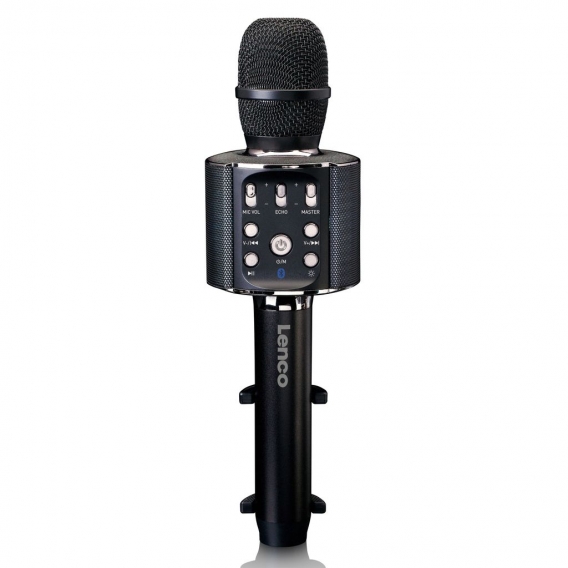 Lenco BMC-090BK - Karaoke Mikrofon mit Bluetooth - 5 Watt RMS Lautsprecher - Integrierter Akku - Lichteffekte - Handyhalter - US