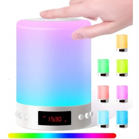 More about Bluetooth-Lautsprecherlampe, 6-in-1-Nachttischlampe mit Lautsprecher, aufladbare USB-Touch-Lampe mit 12/24-Stunden-Digitalwecker
