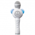 Lenco BMC-060WH - Karaoke-Mikrofon mit BT, SD-Slot, Beleuchtung, Aux-Ausgang- Weiß