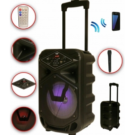 More about Karaoke Anlage mobile PA Lautsprecherbox Trolley USB MP3 Wireless LED K8-8 DMS®