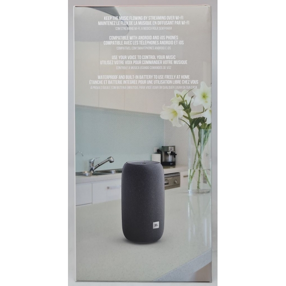 JBL Link Portable kabelloser Bluetooth Lautsprecher mit Google Assistant Sprachsteuerung, WLAN, AirPlay2, Chromecast - Schwarz
