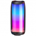 LED Mobiler Bluetooth 5.0 Lautsprecher Wireless Speaker Wasserdicht 360° Lichtshow, mit micro-SD und USB Farbe:Schwarz