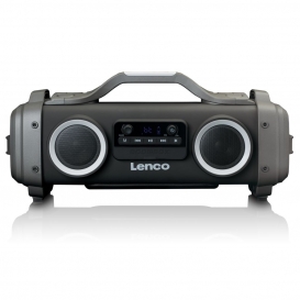 More about Lenco SPR-200BK - Spritzwasserfester Bluetooth-Lautsprecher UKW Radio USB und micro SD mit Lichteffekten - Schwarz