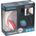 Grundig Kopfhörer mit Disco Licht und Bluetooth | kabellos | FM Radio Funktion | Freisprechfunktion, Farbe:Weiß/Rot
