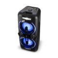 Bazzter Party-Audiosystem 2 x 50W RMS Akku BT USB MP3 AUX UKW LED Mikrofon