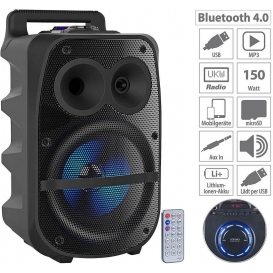 More about auvisio Partylautsprecher PMA-950.k PA-Partyanlage Bluetooth MP3 USB SD KaraokeAudio HiFi Mikrofon Bassbox Feier Musikbox Subwoo