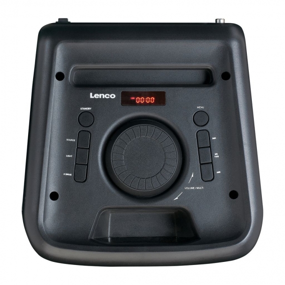 Lenco - PA-200BK PA-Anlage - 100 Watt RMS - Bluetooth - Frontbeleuchtung - Fernbedienung