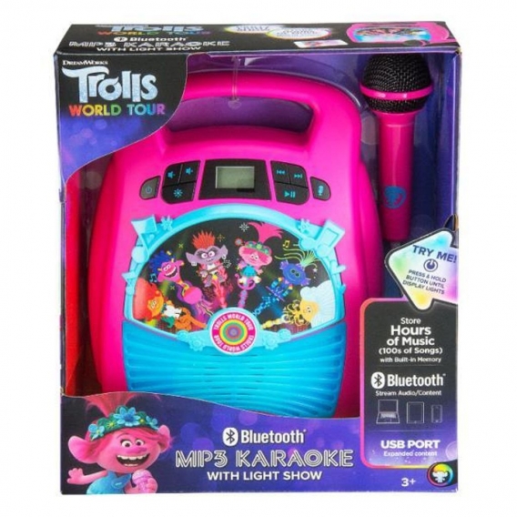 Karaoke mit Mikrofon, MP3, Bluetooth + Beleuchtungseffekte Trolls 2 TR-553