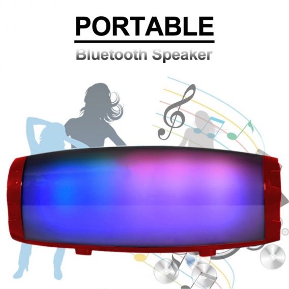 Bluetooth Lautsprecher Musikbox Tragbarer LED Bluetooth Box mit Freisprechfunktion für Handy und PC FM Radio Mikro-SD und USB Ka