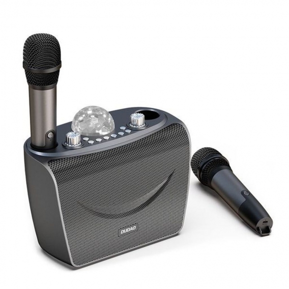 Dudao Bluetooth Karaoke Set 2x Mikrofon kabelloser Lautsprecher mit Beleuchtung