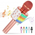Pyzl Karaoke Mikrofon, 4 in 1 Drahtloses Bluetooth Mikrofon für Kinder, Lustige Geschenke Spielzeug für Teenager Mädchen Jungen,