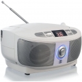 Dual P 49-1 Boombox CD-Player UKW-Radio Netz / Batteriebetrieb weiß "wie neu"