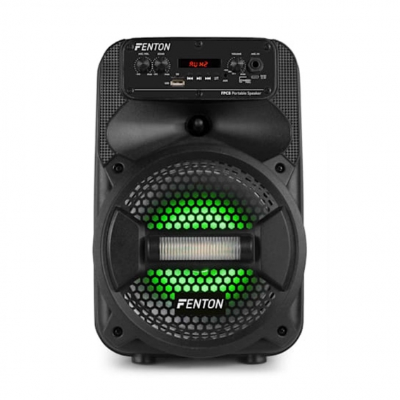 Fenton FPC8 Partylautsprecher 8" , Bluetooth , USB / SD / AUX , separat schaltbare LED-Beleuchtung , Verstärker Typ D, Fernbedie