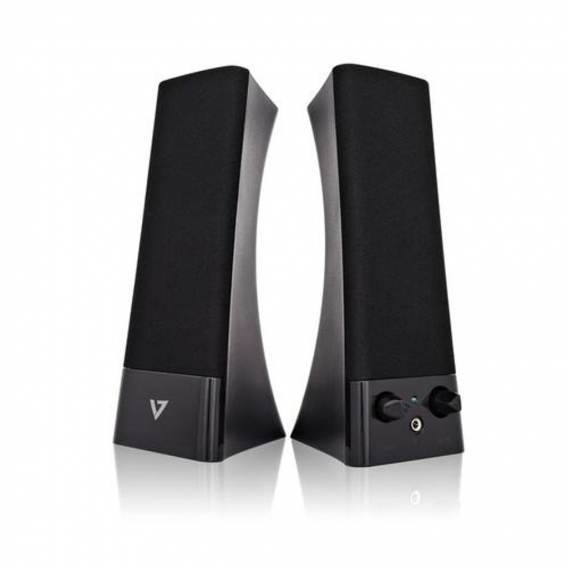 V7 USB Stereo-Lautsprecher – für Laptops und Desktops, 2.0 Kanäle, Verkabelt