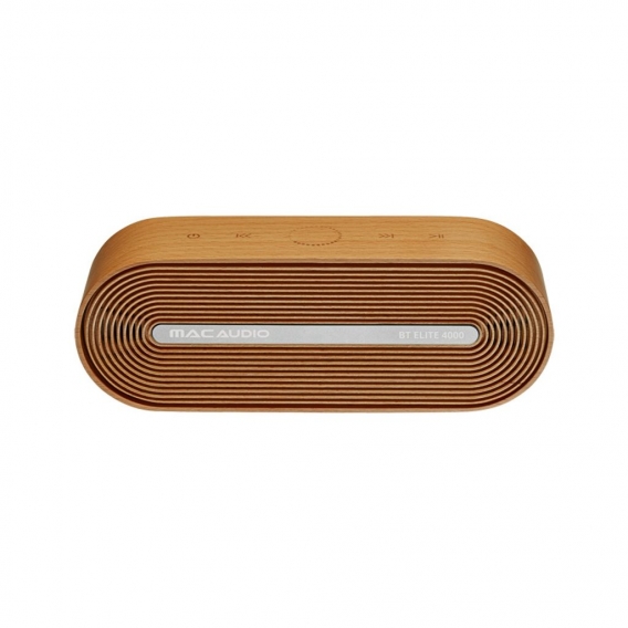 Mac Audio Elite 4000, Mobiler, vollaktiver Bluetooth-Lautsprecher, Holz, naturfarben