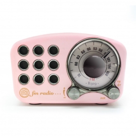 More about Mini Retro Design Bluetooth-Lautsprecher und FM-Radio R919-B Pink