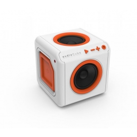More about allocacoc audioCube Portable EU, Bluetooth Akku Lautsprecher im Cube Design, weiß / orange