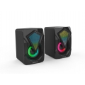 Denver Gaming Speaker GAS-500 schwarz Gaming-Lautsprecher mit Lichtfunktion RGB