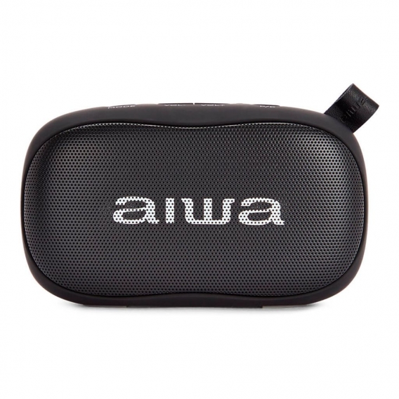 Aiwa BS-110BK schwarz Mini Bluetooth Lautsprecher mit Karabiner 10W HyperBass Musik Box Soundbox Player