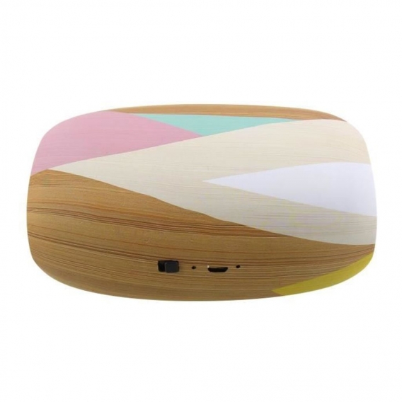 T'NB Art Scandi Nomad Bluetooth Lautsprecher - 5W - Weiß / Holz / Pink / Türkis