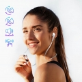 Defunc Hybrid BT In-Ear Kopfhörer mit Kabel, 5 Std. Akkulaufzeit – Weiß