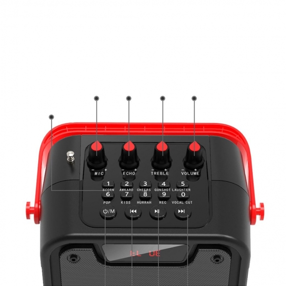 Dudao Wireless Bluetooth 5.0 Lautsprecher 10W 4800mAh Mikrofon Karaoke System
