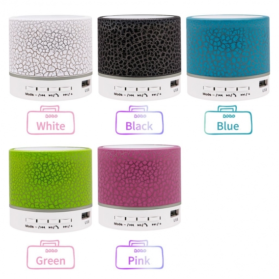 Mini-Lautsprecher 7-farbige Lichter Kleiner drahtloser BT-Lautsprecher Tragbarer wiederaufladbarer Lautsprecher fuer Reisen im F